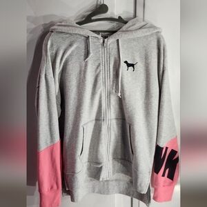 Victoria's Secret Pink and White Hoodie